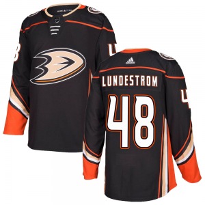Adult Authentic Anaheim Ducks Isac Lundestrom Black ized Home Official Adidas Jersey