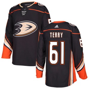Adult Authentic Anaheim Ducks Troy Terry Black Home Official Adidas Jersey
