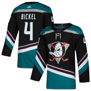 Adult Authentic Anaheim Ducks Stu Bickel Black Teal Alternate Official Adidas Jersey