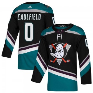 Adult Authentic Anaheim Ducks Judd Caulfield Black Teal Alternate Official Adidas Jersey