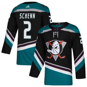 Adult Authentic Anaheim Ducks Luke Schenn Black Teal Alternate Official Adidas Jersey