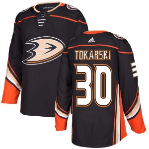 Adult Authentic Anaheim Ducks Dustin Tokarski Black Official Adidas Jersey