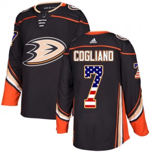 Adult Authentic Anaheim Ducks Andrew Cogliano Black USA Flag Fashion Official Adidas Jersey