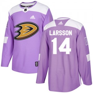 Adult Authentic Anaheim Ducks Jacob Larsson Purple Fights Cancer Practice Official Adidas Jersey