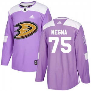 Adult Authentic Anaheim Ducks Jaycob Megna Purple Fights Cancer Practice Official Adidas Jersey