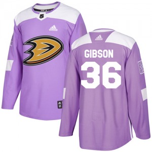 Youth Authentic Anaheim Ducks John Gibson Purple Fights Cancer Practice Official Adidas Jersey
