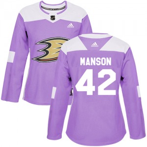 Women's Authentic Anaheim Ducks Josh Manson Purple Fights Cancer Practice Official Adidas Jersey