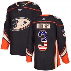 Adult Authentic Anaheim Ducks Kevin Bieksa Black USA Flag Fashion Official Adidas Jersey