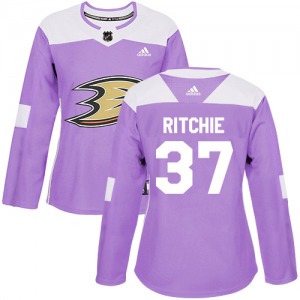 Women's Authentic Anaheim Ducks Nick Ritchie Purple Fights Cancer Practice Official Adidas Jersey