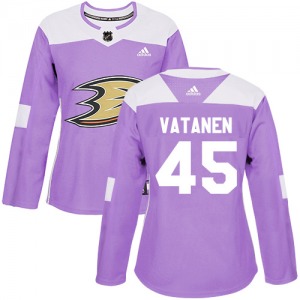 Women's Authentic Anaheim Ducks Sami Vatanen Purple Fights Cancer Practice Official Adidas Jersey