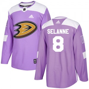 Youth Authentic Anaheim Ducks Teemu Selanne Purple Fights Cancer Practice Official Adidas Jersey
