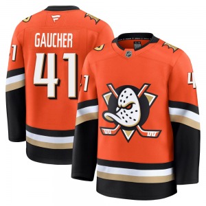Adult Premium Anaheim Ducks Nathan Gaucher Orange Home Official Fanatics Jersey