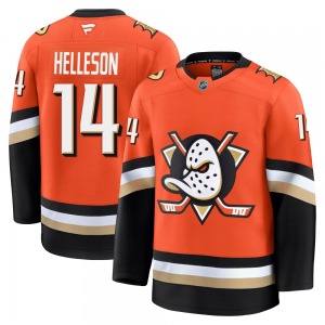 Adult Premium Anaheim Ducks Drew Helleson Orange Home Official Fanatics Jersey