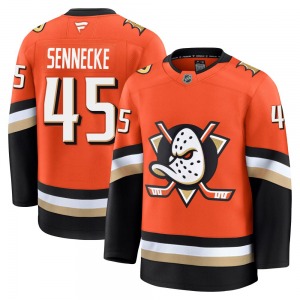 Adult Premium Anaheim Ducks Beckett Sennecke Orange Home Official Fanatics Jersey