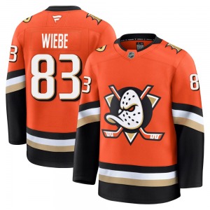 Adult Premium Anaheim Ducks Jaxsen Wiebe Orange Home Official Fanatics Jersey