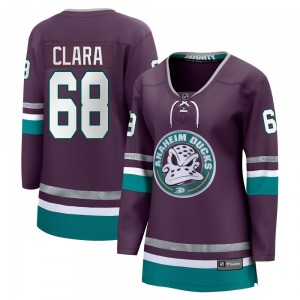 Women's Premier Anaheim Ducks Damian Clara Purple 30th Anniversary Breakaway Official Fanatics Branded Jersey