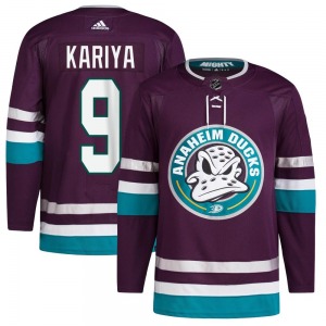 Adult Authentic Anaheim Ducks Paul Kariya Purple 30th Anniversary Primegreen Official Adidas Jersey