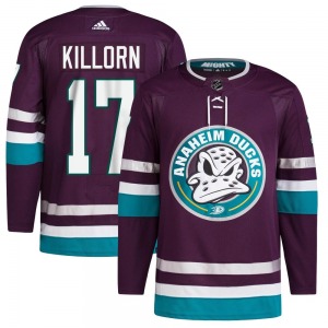 Adult Authentic Anaheim Ducks Alex Killorn Purple 30th Anniversary Primegreen Official Adidas Jersey
