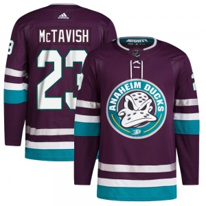 Adult Authentic Anaheim Ducks Mason McTavish Purple 30th Anniversary Primegreen Official Adidas Jersey