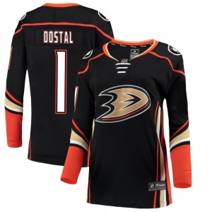 Women's Breakaway Anaheim Ducks Lukas Dostal Black Home Official Fanatics Branded Jersey