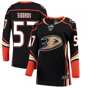 Women's Breakaway Anaheim Ducks Yegor Sidorov Black Home Official Fanatics Branded Jersey