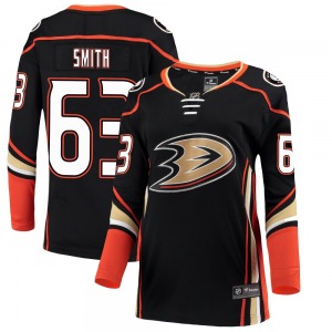 Women's Breakaway Anaheim Ducks Konnor Smith Black Home Official Fanatics Branded Jersey