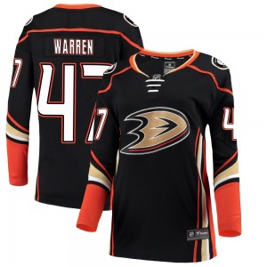 Women's Breakaway Anaheim Ducks Noah Warren Black Home Official Fanatics Branded Jersey