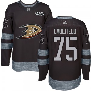 Youth Authentic Anaheim Ducks Judd Caulfield Black 1917-2017 100th Anniversary Official Jersey