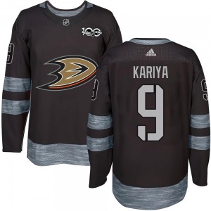 Youth Authentic Anaheim Ducks Paul Kariya Black 1917-2017 100th Anniversary Official Jersey