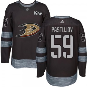Youth Authentic Anaheim Ducks Sasha Pastujov Black 1917-2017 100th Anniversary Official Jersey