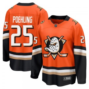 Youth Breakaway Anaheim Ducks Ryan Poehling Orange Home Official Fanatics Jersey