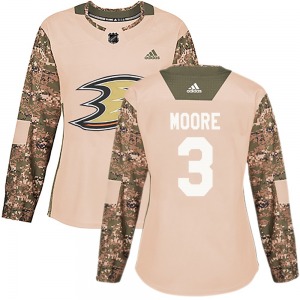 Women's Authentic Anaheim Ducks Ian Moore Camo Veterans Day Practice Official Adidas Jersey