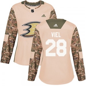 Women's Authentic Anaheim Ducks Jeffrey Viel Camo Veterans Day Practice Official Adidas Jersey