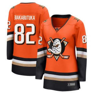Women's Breakaway Anaheim Ducks Jeremie Biakabutuka Orange Home Official Fanatics Jersey