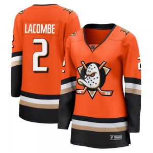 Women's Breakaway Anaheim Ducks Jackson LaCombe Orange Home Official Fanatics Jersey