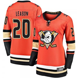 Women's Premier Anaheim Ducks Brett Leason Orange Breakaway 2019/20 Alternate Official Fanatics Branded Jersey