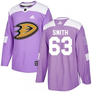 Youth Authentic Anaheim Ducks Konnor Smith Purple Fights Cancer Practice Official Adidas Jersey