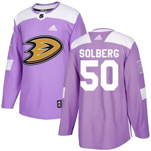 Youth Authentic Anaheim Ducks Stian Solberg Purple Fights Cancer Practice Official Adidas Jersey