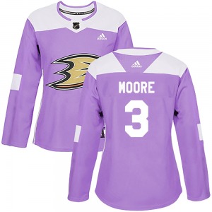 Women's Authentic Anaheim Ducks Ian Moore Purple Fights Cancer Practice Official Adidas Jersey