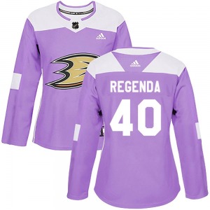 Women's Authentic Anaheim Ducks Pavol Regenda Purple Fights Cancer Practice Official Adidas Jersey