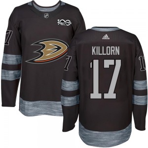 Adult Authentic Anaheim Ducks Alex Killorn Black 1917-2017 100th Anniversary Official Jersey
