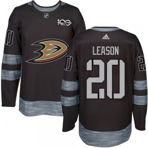Adult Authentic Anaheim Ducks Brett Leason Black 1917-2017 100th Anniversary Official Jersey