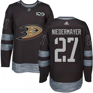 Adult Authentic Anaheim Ducks Scott Niedermayer Black 1917-2017 100th Anniversary Official Jersey