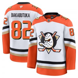 Youth Premium Anaheim Ducks Jeremie Biakabutuka White Edition 2025 Away Official Fanatics Jersey