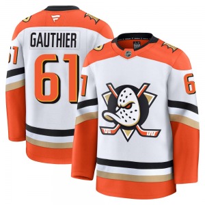 Youth Premium Anaheim Ducks Cutter Gauthier White Edition 2025 Away Official Fanatics Jersey