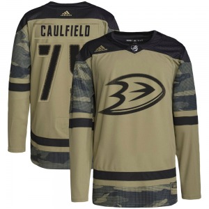 Youth Authentic Anaheim Ducks Judd Caulfield Camo Military Appreciation Practice Official Adidas Jersey