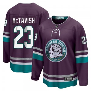 Adult Premier Anaheim Ducks Mason McTavish Purple 30th Anniversary Breakaway Official Fanatics Branded Jersey