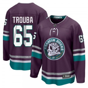 Adult Premier Anaheim Ducks Jacob Trouba Purple 30th Anniversary Breakaway Official Fanatics Branded Jersey