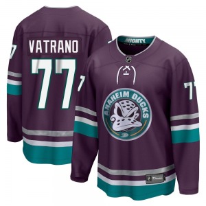 Adult Premier Anaheim Ducks Frank Vatrano Purple 30th Anniversary Breakaway Official Fanatics Branded Jersey