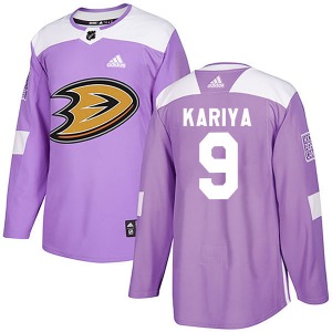 Adult Authentic Anaheim Ducks Paul Kariya Purple Fights Cancer Practice Official Adidas Jersey